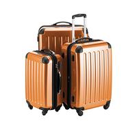 Hauptstadtkoffer Alex Set de 3 Valises - Valise Cabine 55 cm, Valise Moyenne 65 cm et Grande Valise 75 cm, Coque Rigide ABS+PC, Serrure à Combinaison, Orange