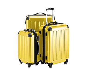 Hauptstadtkoffer Alex Set de 3 Valises - Valise Cabine 55 cm, Valise Moyenne 65 cm et Grande Valise 75 cm, Coque Rigide ABS+PC, Serrure à Combinaison, Jaune