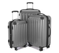 HAUPTSTADTKOFFER - Alex - Set de 3 pièces (55 cm, 65 cm, 75 cm), Valises rigides extensibles, Trolleys, TSA, 4 rudeas, Argent