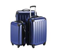 HAUPTSTADTKOFFER® "Alex - Valise Rigide - Brillante (Set de 3, Bleu foncé)