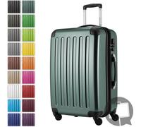 HAUPTSTADTKOFFER Alex - Valise rigide extensible avec 4 roulettes Check-In Trolley Valise de voyage avec soufflet extensible Bagage de soute 158cm Hardcase Luggage 65 cm, 74 litres,Waldgrün