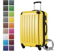 HAUPTSTADTKOFFER Alex - Valise rigide extensible avec 4 roulettes Check-In Trolley Valise de voyage avec soufflet d'extension Check-In Bagages 158cm Hardcase Luggage 65 cm, 74 litres,Jaune