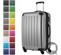 HAUPTSTADTKOFFER Alex - Valise rigide extensible avec 4 roulettes Check-In Trolley Valise de voyage avec soufflet extensible Check-In Bagages 158cm Hardcase Luggage 65 cm, 74 litres,Argent