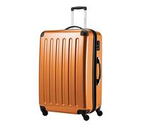 HAUPTSTADTKOFFER - Alex - Valise Rigide Grande Bagage Trolley 4 Roues, 75 cm, 119 litres, Orange