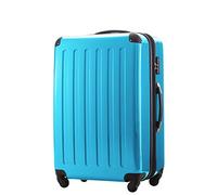 HAUPTSTADTKOFFER - Alex - Valise Rigide Grande Bagage Trolley 4 Roues, TSA, 75 cm, 119 litres, Bleu Cyan