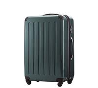 HAUPTSTADTKOFFER - Alex - Valise Rigide Grande Bagage Trolley 4 Roues, TSA, 75 cm, 119 litres, Vert Foncé