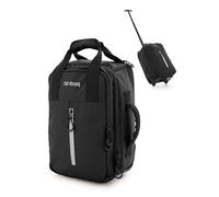 Hauptstadtkoffer Blnbag M7 - Trolley sous-siège 40×20×25 cm, matériau imperméable, Valise Cabine Cabin Bag Max 20L, Sac Avion léger 2 Roues, Compartiment pour Ordinateur Portable rembourré, Noir