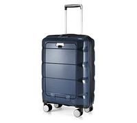 Hauptstadtkoffer Britz - Bagage à Main avec Compartiment pour Ordinateur Portable, Valise de Voyage Extensible TSA, 4 roulettes, Bleu foncé, 55 cm, Valise