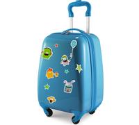 HAUPTSTADTKOFFER - For Kids - Bagages pour enfants Valises pour garçons Monster-Sticker, valise pour enfants avec roulettes, trolley cabine brillant 24 litres,Cyanblau