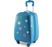 HAUPTSTADTKOFFER - For Kids - Valise pour enfants avec roulettes, trolley pour enfants, étoiles réfléchissantes autocollantes, bagage à main trolley pour enfants filles garçons, 24 litres,bleu cyan