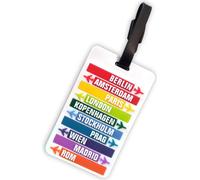 HAUPTSTADTKOFFER – Kofferanhänger inklusive Adressfeld, Kofferschild aus Kunststoff, Gepäckschild für Koffer Tasche Rucksack, 10,2 cm x 6,2 x 0,4 cm,
