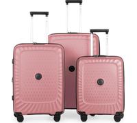 HAUPTSTADTKOFFER - Kotti - Set de 3 valises coque dure robuste en matériau PP recyclé Trolleys légers Polypropylène coque dure, 4 roulettes, serrure TSA,Rose