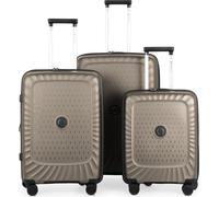 HAUPTSTADTKOFFER - Kotti - Set de 3 valises coque dure robuste en matériau PP recyclé Trolleys légers Polypropylène coque dure, 4 roulettes, serrure TSA,Champagne