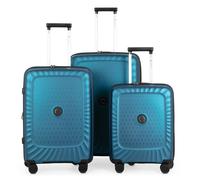 HAUPTSTADTKOFFER - Kotti - Set de 3 valises coque dure robuste en PP recyclé Trolleys légers Polypropylène coque dure, 4 roulettes, serrure TSABleu royal