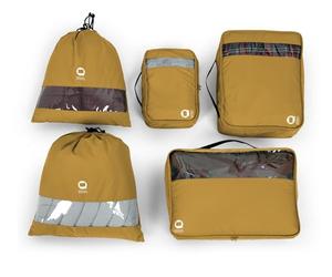Hauptstadtkoffer - Lot de 5 sacs de rangement de valises RipStop - Imperméables - Pour vêtements et cosmétiques - Doré