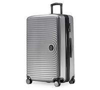 Hauptstadtkoffer - MITTE - Grande Valise à roulettes, Bagage Coque Rigide avec Extension de Volume de 8 cm, Verrouillage TSA, 4 roulettes jumelées caoutchoutées, 77 cm, 130 L, Argent Mat