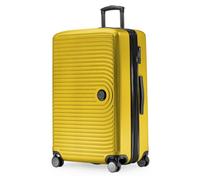HAUPTSTADTKOFFER Mitte - Grande valise rigide, TSA, 4 roulettes, bagage en soute avec extension de 8 cm, 77 cm, 130 L, Jaune