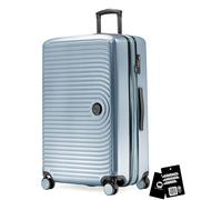 Hauptstadtkoffer Mitte - Grande Valise soute 77 cm Extensible, Valise Rigide, Serrure TSA, 4 roulettes Doubles, Trolley de Voyage, 130 L + étiquette Bagage numériqu, Bleu Piscine