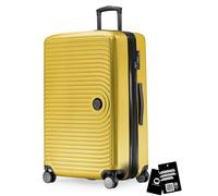 Hauptstadtkoffer Mitte - Grande Valise soute 77 cm Extensible, Valise Rigide, Serrure TSA, 4 roulettes Doubles, Trolley de Voyage, 130 L + étiquette Bagage numériqu, Jaune