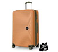 Hauptstadtkoffer Mitte - Grande Valise soute 77 cm Extensible, Valise Rigide, Serrure TSA, 4 roulettes Doubles, Trolley de Voyage, 130 L + étiquette Bagage numériqu, Abricot