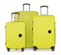 HAUPTSTADTKOFFER - Mitte - Set de 3 valises trolleys à coque dure XXL Extension, 4 doubles roulettes bagages Hardcase Luggage (S, M & L) TSA,Lemon