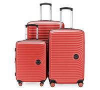 Hauptstadtkoffer - MITTE - Set de 3 valises - Bagage Cabine à roulettes 55 cm, Trolley Taille Moyenne 68 cm + Grande Valise 77 cm, ABS, Verrouillage TSA, Coraill
