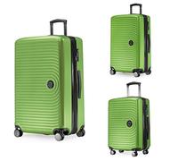 Hauptstadtkoffer Mitte - Lot de 3 Valises - Valise Bagage à Main 55 Cm, Valise Moyenne 68 Cm + Grande Valise de Voyage 77 Cm, Coque Rigide ABS, TSA - Pomme Verte