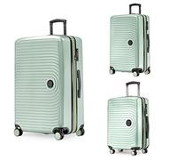 Hauptstadtkoffer Mitte - Lot de 3 Valises - Valise Bagage à Main 55 Cm, Valise Moyenne 68 Cm + Grande Valise de Voyage 77 Cm, Coque Rigide ABS, TSA - Menthe