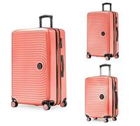 Hauptstadtkoffer Mitte - Lot de 3 Valises - Valise Bagage à Main 55 Cm, Valise Moyenne 68 Cm + Grande Valise de Voyage 77 Cm, Coque Rigide ABS, TSA - Corail