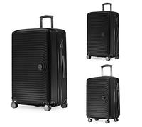 Hauptstadtkoffer Mitte - Lot de 3 Valises - Valise Bagage à Main 55 Cm, Valise Moyenne 68 Cm + Grande Valise de Voyage 77 Cm, Coque Rigide ABS, TSA - Noir
