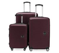 Hauptstadtkoffer Mitte - Lot de 3 Valises - Valise Bagage à Main 55 Cm, Valise Moyenne 68 Cm + Grande Valise de Voyage 77 Cm, Coque Rigide ABS, TSA, Bourgogne