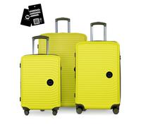 HAUPTSTADTKOFFER Mitte - Set de 3 valises - Bagage à main 55 cm, valise moyenne 68 cm + grande valise 77 cm, Citron