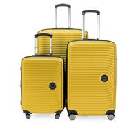 HAUPTSTADTKOFFER Mitte - Set de 3 valises - Bagage à main 55 cm, valise moyenne 68 cm + grande valise 77 cm, Jaune