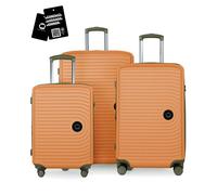 HAUPTSTADTKOFFER Mitte - Set de 3 valises - Bagage à main 55 cm, valise moyenne 68 cm + grande valise 77 cm, Abricot
