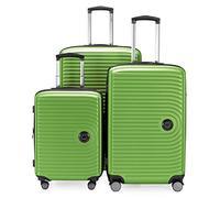 Hauptstadtkoffer - MITTE - Set de 3 valises - Bagage Cabine à roulettes 55 cm, Trolley Taille Moyenne 68 cm + Grande Valise 77 cm, ABS, Verrouillage TSA, Pomme Verte