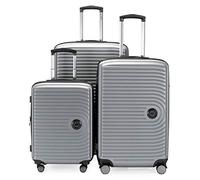 Hauptstadtkoffer Mitte - Lot de 3 Valises - Valise Bagage à Main 55 Cm, Valise Moyenne 68 Cm + Grande Valise de Voyage 77 Cm, Coque Rigide ABS, TSA, Argent Mat