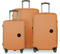 HAUPTSTADTKOFFER - Mitte - Set de 3 valises trolleys à coque dure XXL Extension, 4 doubles roulettes bagages Hardcase Luggage (S, M & L) TSA,Marille