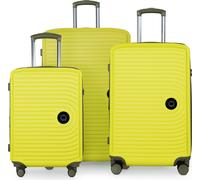 HAUPTSTADTKOFFER - Mitte - Set de 3 valises trolleys à coque dure XXL Extension, 4 doubles roulettes bagages Hardcase Luggage (S, M & L) TSA,Lemon