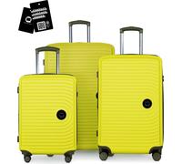 Hauptstadtkoffer MITTE - Set de bagages 3 tailles de valises + badge numérique étiquette de bagage, valise avec extension XL bagage de bord bagage de soute - ,Lemon