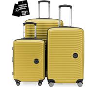 Hauptstadtkoffer MITTE - Set de bagages 3 tailles de valises + étiquette de nom numérique, valise avec extension XL Bagages de bord Bagages de soute - ,Jaune