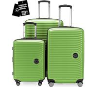 Hauptstadtkoffer MITTE - Set de bagages 3 tailles de valises + étiquette de nom numérique, valise avec extension XL Bagage de bord Bagage de soute - ,Apfelgrün