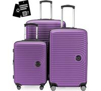Hauptstadtkoffer MITTE - Set de bagages 3 tailles de valises + étiquette de nom numérique, valise avec extension XL Bagages de bord Bagages de soute - ,Aubergine