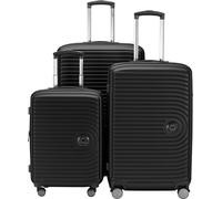 HAUPTSTADTKOFFER - Mitte - Set de valises 3 trolley à coque dure, TSA, extension XXL, 4 roulettes (S, M & L),Noir