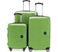HAUPTSTADTKOFFER - Mitte - Set de valises 3 trolley à coque dure, TSA, extension XXL, 4 roulettes (S, M & L),Vert pomme