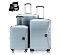 Hauptstadtkoffer Mitte - Set valises 3 pièces, Valise Cabine 55 cm, Valise Moyenne 68 cm, Grande Valise 77 cm, valises rigides ABS, serrures TSA + étiquette Bagage numérique, Bleu Piscine