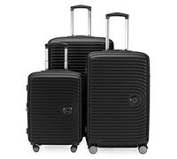Hauptstadtkoffer Mitte - Set valises 3 pièces, Valise Cabine 55 cm, Valise Moyenne 68 cm, Grande Valise 77 cm, valises rigides ABS, serrures TSA + étiquette Bagage numérique, Noir
