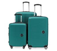 Hauptstadtkoffer Mitte - Set valises 3 pièces, Valise Cabine 55 cm, Valise Moyenne 68 cm, Grande Valise 77 cm, valises rigides ABS, serrures TSA + étiquette Bagage numérique, Turquoise
