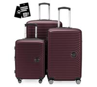 Hauptstadtkoffer Mitte - Set valises 3 pièces, Valise Cabine 55 cm, Valise Moyenne 68 cm, Grande Valise 77 cm, valises rigides ABS, serrures TSA + étiquette Bagage numérique, Bourgogne