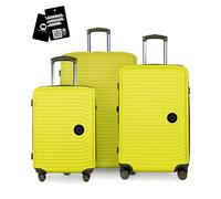 Hauptstadtkoffer Mitte - Set valises 3 pièces, Valise Cabine 55 cm, Valise Moyenne 68 cm, Grande Valise 77 cm, valises rigides ABS, serrures TSA + étiquette Bagage numérique, Citron