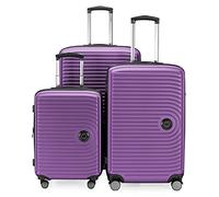 Hauptstadtkoffer Mitte - Set valises 3 pièces, Valise Cabine 55 cm, Valise Moyenne 68 cm, Grande Valise 77 cm, valises rigides ABS, serrures TSA + étiquette Bagage numérique, Aubergine